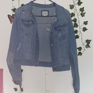 Jean jacket with rips